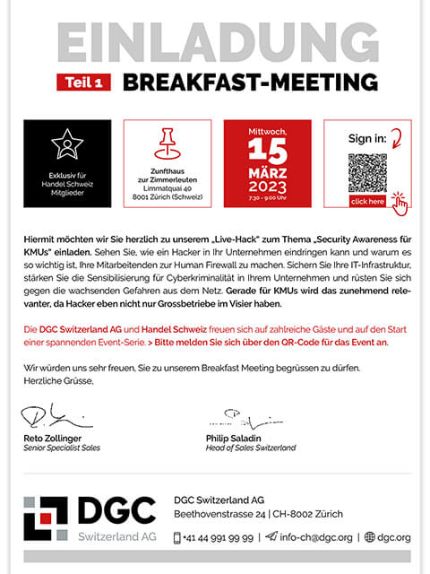 Breakfast Meeting-DGC Schweiz
